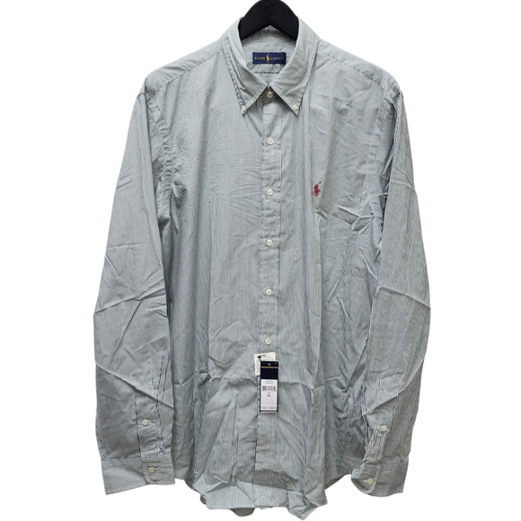 Ralph Lauren Men's Long-Sleeves Green Stripes Button Down Shirt Size XL NWT $89 - Picture 1 of 7